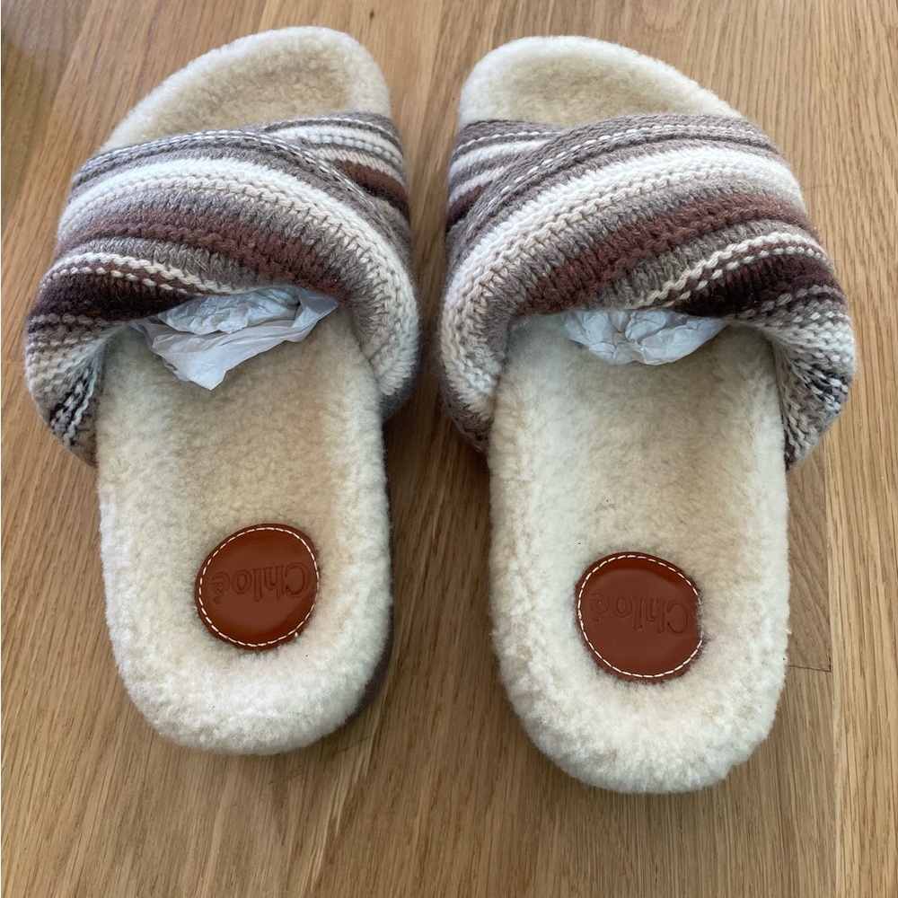 Authentic Chloe multi brown wavy slides Size 8 - Picture 3 of 8